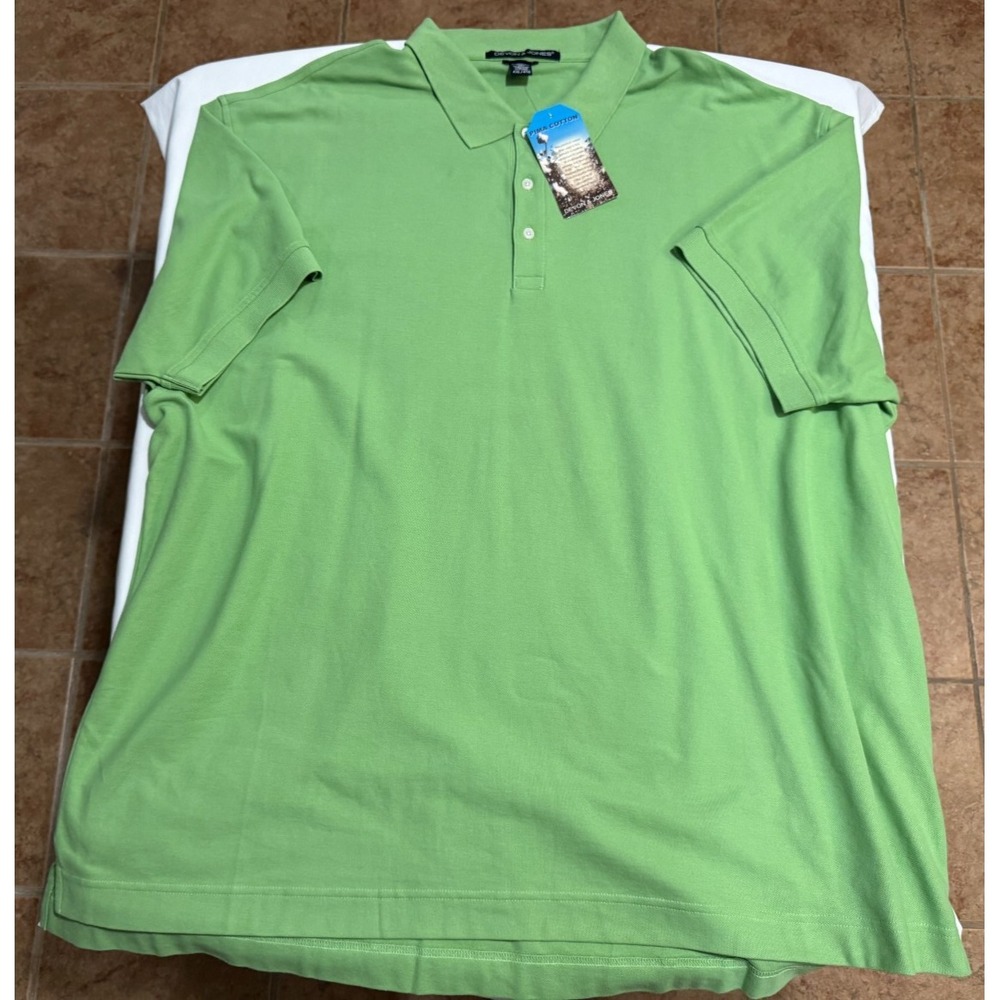 Devon & Jones Men's Polo Shirt - Green - Size 4XL - 100% Prima Cotton NEW W/Tags